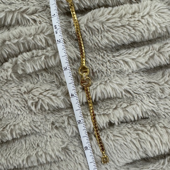 Vintage Givenchy Gold-Tone Bracelet with Rhinestone Logo – 7” - Picture 4 of 4